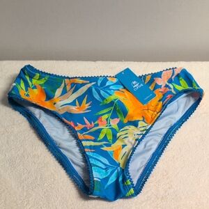 Cupshe Blue Tropical Floral Bikini Bottoms